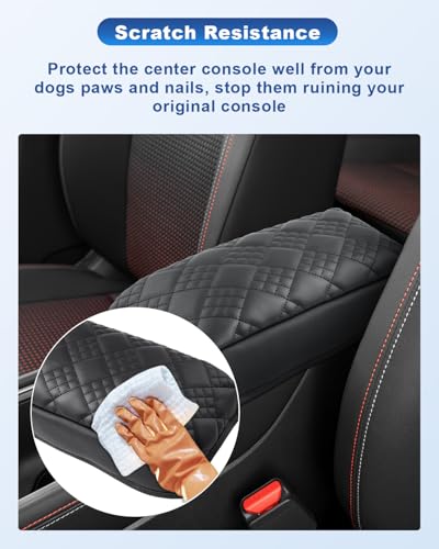 Image of CDEFG for 2025 2026 Nissan Kicks Center Console Cover, for 2025 2026 Nissan Kicks Accessories Armrest Cover Middle Console Pad Arm Rest Cushion Leather Cover