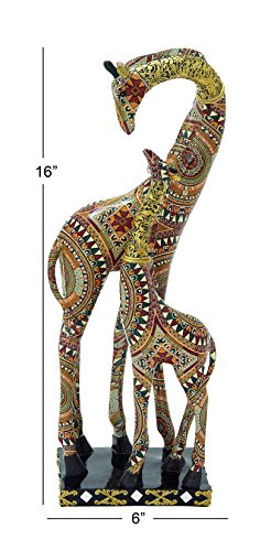 Deco 79 Polystone Giraffe Sculpture, 6" X 4" X 16", Multi Colored #TOP2