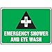 EMERGENCY SHOWER AND EYE WASH (W/GRAPHIC) 7" x 10" Plastic Sign