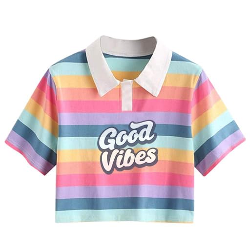 Image of FUNKY MONKEY Girls Collar Crop T-Shirt