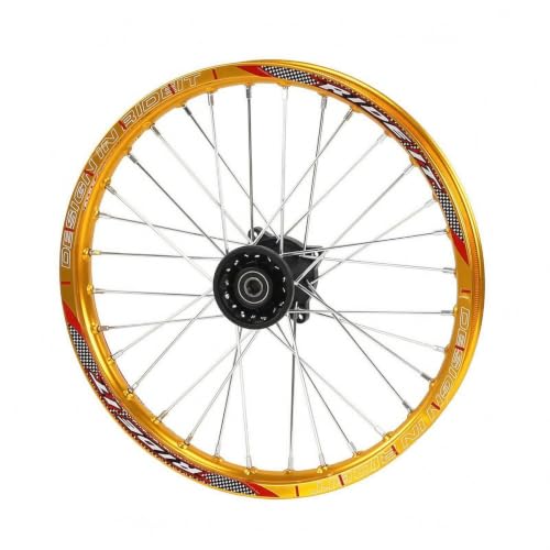 Image of Lightweight Wheel Rim with Spokes, Yellow, 17-Inch Front Wheel, 12 Mm Axle