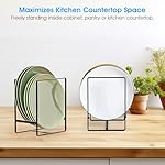 Vertical plate holders, plate organizer for cabinet, for small plates(Black) 1PCS - Image 5