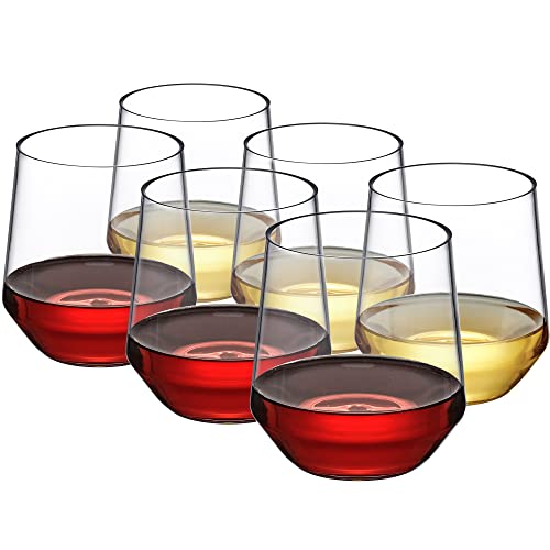Amazing Abby - Sammy - 400 ml unzerbrechliche Tritan-Weingläser (6 Stück), Kunststoff-Weingläser ohne Stiel, wiederverwendbar, BPA-frei, spülmaschinenfest, perfekt für Pool, Outdoor, Camping und mehr Cover