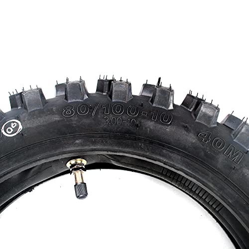 Mini Motorcycle Tires 80/100-10 (3.00-10) Inch Long Teeth 50-125Cc Small Dirt Pit Bike Rubber Inner Tube + Tire Bbr Ssr Crf #TOP4