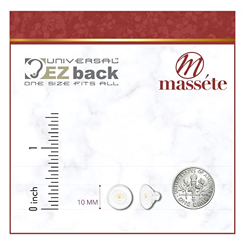 Universal Ezback Earring Backs Soft Clear Silicone And 14K Yellow Gold Medium 1 Pair #TOP1
