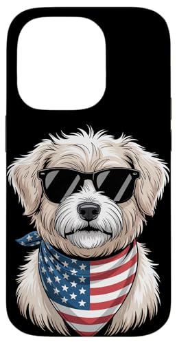 愛国心が強いシーズー犬の恋人 独立記念日 7月4日 スマホケース iPhone 14 Pro 用