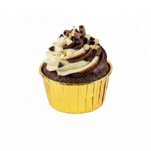 Restaurantware Large 3.4-oz Pleated Baking Cups: Perfect for Muffins Cupcakes or Mini Snacks - Rose Gold Luxury - Disposable and Recyclable - 200-CT
