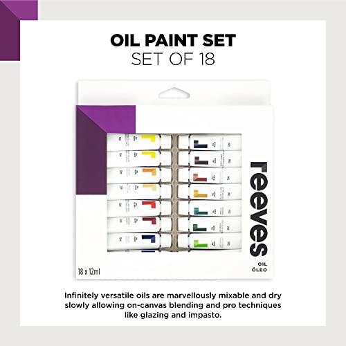 Image of Reeves Oil Paint-10ml, Set of 18