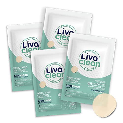 192 Count (4-Pack of 48) LivaClean Blemish Hydrocolloid Patch Stickers - Pimple Patches - Hero Peace Out Mighty Miracle Zit Patch - Acne Absorbing Cover - Skin Care Treatment - Bandaid Hydrocolloid Bandages Acne Patches Strips Spot