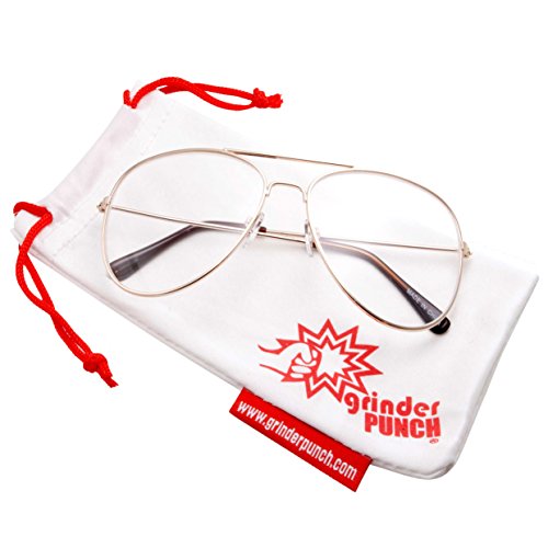 Womens XL Large Fashion Gold Aviator Clear Lens Glasses Oversized Non-Prescription2