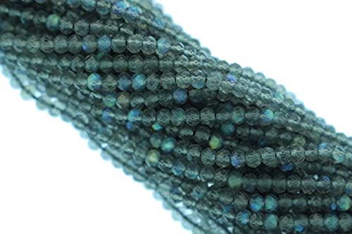 Labradorite naturelle 3mm fil perles rondelles facettées pierre fine percée pour bijoux DIY