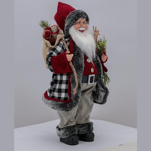 Papai Noel Boneco 45cm Ski Saco Presentes Decoracao Natalina Enfeite Natal