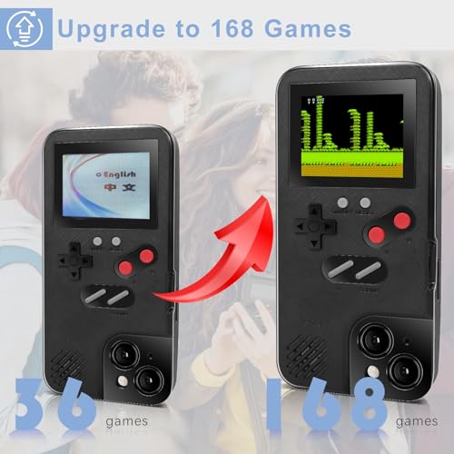 Game Phone Case, 168 Built-in Small Video Games, Black, Compatible with iPhone 12 Mini