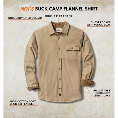 Legendary Whitetails mens Flannel Shirt Long Sleeve Button Down 100% Cotton2