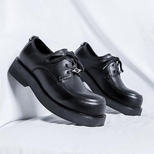 Men's Classic Round Toe Dress Shoes Lace-Up Oxfords Comfortable British Style Business Leather Shoes3