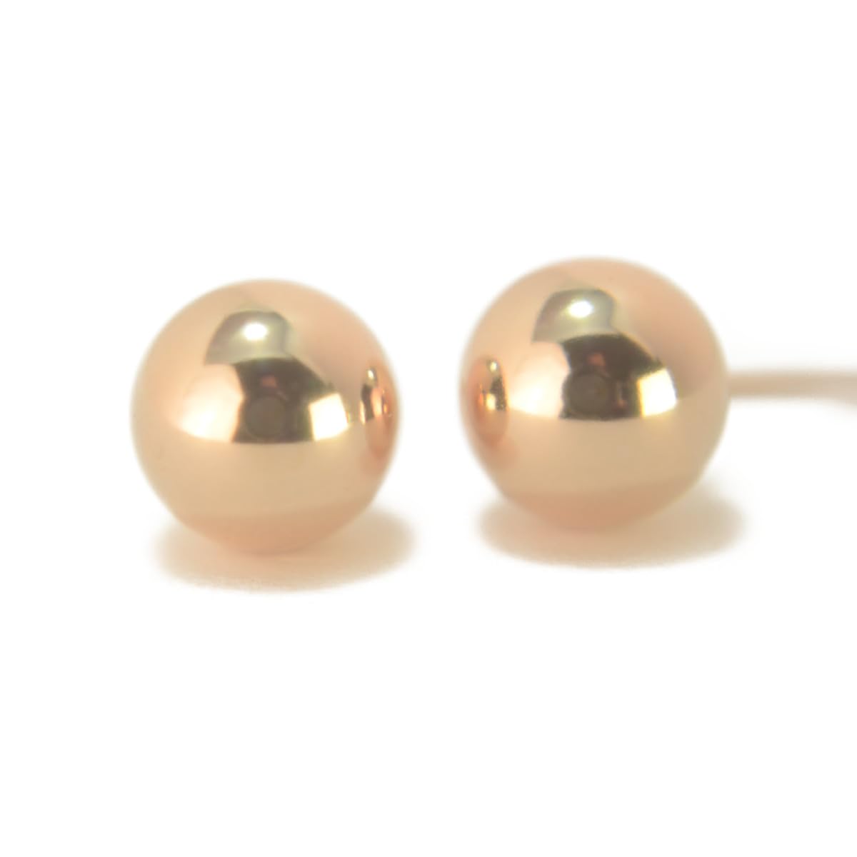Amazon | 【18金ピアス】K18 PGピンクゴールド丸玉 6mm ボールピアス 1