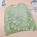 DMOYALA Womens Floral Sweatshirts Flower Daisy Green 3D Graphic Printed Long Sleeve Pullover Shirts 2024 Fall Fashion Y2K Trendy Tunic Tops for Girls
