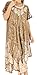 Sakkas 15900 - Bree Long Embroidered Cap Sleeve Marbled Dress - Army Green - OS