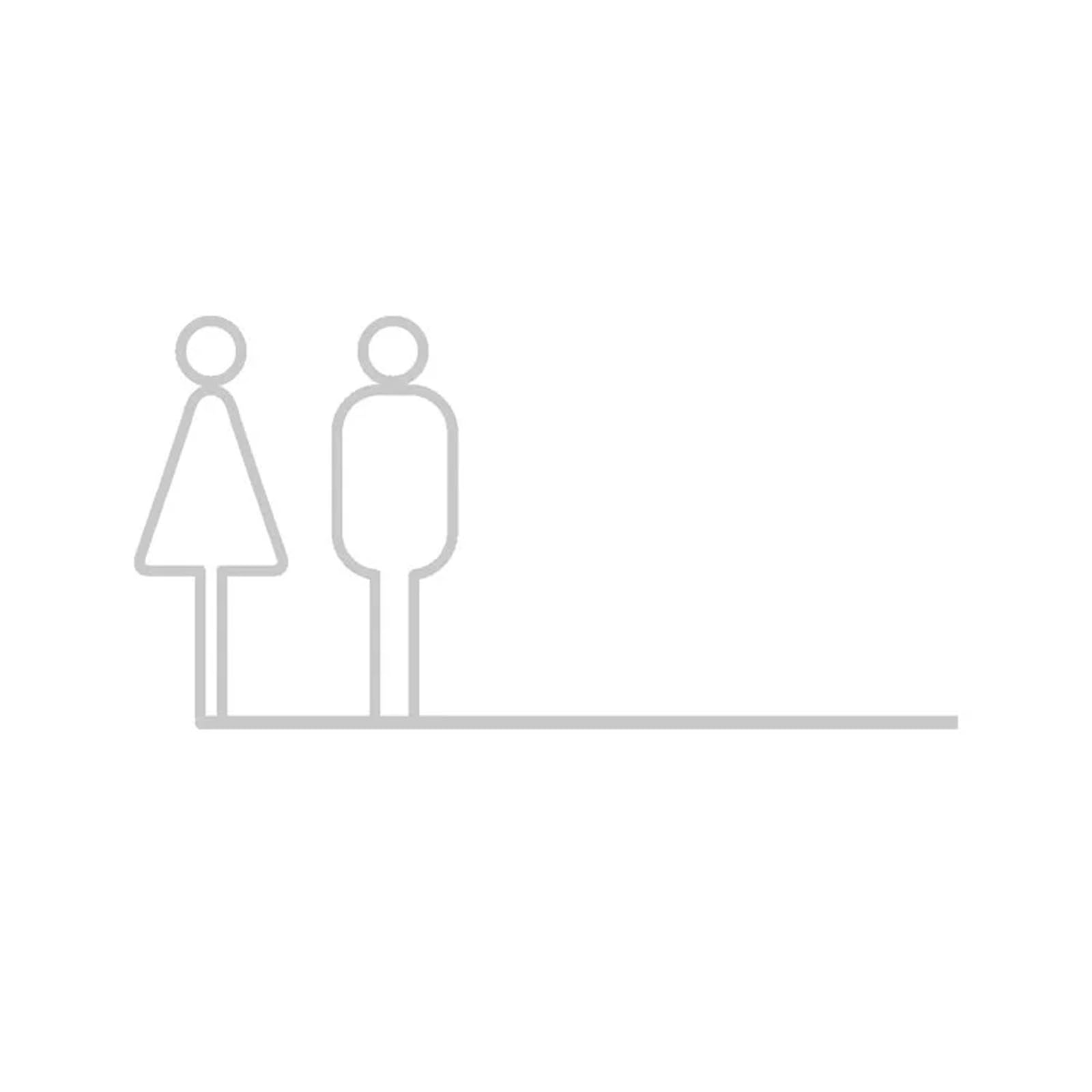 Double Sided Aluminium Restroom Sign for Business, Wall-Mount Restrooms Corridor Toilet Signs for Home & Office(Silver)