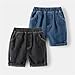 Toddler Kids Boys Girls Pull on Denim Shorts Strechy Fashion Elastic Waist Straight Leg Light Boys (Black, 6-7 Years)