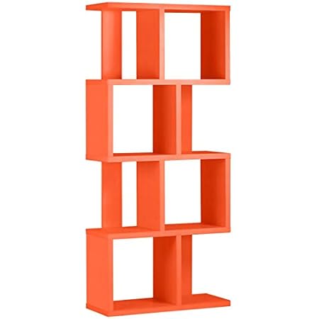 Amazon Arne オープンラック 収納 展示 収納棚 絵本ラック ジグザグラック ディスプレイラック 店舗什器 4段 おしゃれ 木製 飾り棚 Bigalto4オレンジ オープンシェルフ ラック オンライン通販