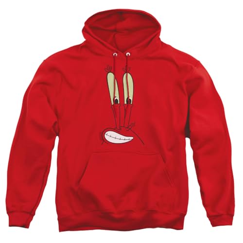 Popfunk Classic Spongebob Mr. Krabs Smile Face Unisex Adult Pull-Over Hoodie Red X-Large