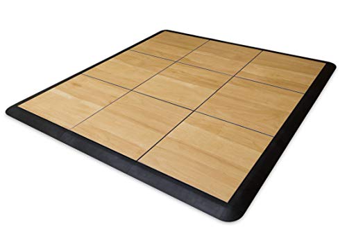 Image of Big Floors Portable Dance Floor, Interlocking Dance Floor Tiles, Lightweight Plastic Modular Kit (3' X 3'), Light Maple Finish, 21 Piece (9 Sq Ft)