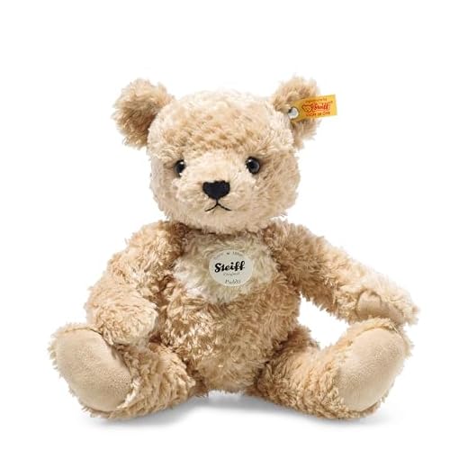 Teddygelenk - Satz mit Pappscheiben 30 mm - Teddy Gelenk, bärenmachen 4 Steiff 014253 Original Plüschtier Paddy, Teddybären Kuscheltier ca. 30 cm, Markenplüsch mit Knopf im Ohr, Schmusefreund für Babys von Geburt an, Goldbraun