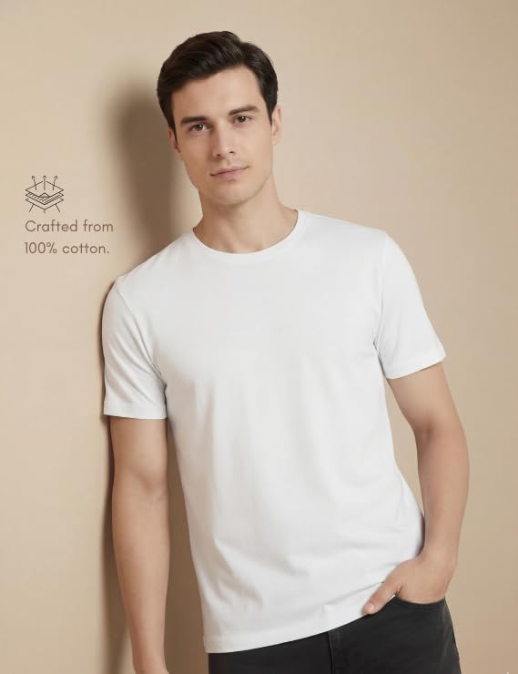 Image of FYLTR Men's Solid T-Shirt - Half Sleeve | Round Neck | 100% Cotton | Regular Fit T-Shirt (Pack of 2)