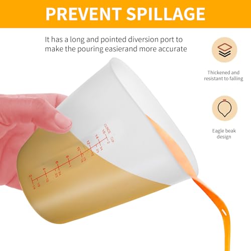 Juego de 3 vasos medidores de silicona flexible miniatura 2