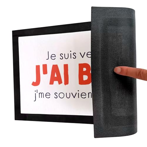 Paillasson Blanc Humour Je Suis Venu J'Ai Bu Tapis d'Entrée Soirée 75x50cm - 5