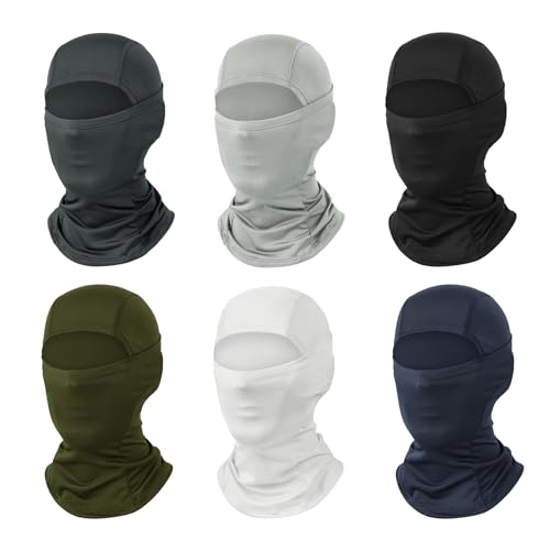 Image of 6 Packs Ski Mask Sun UV Protection Hood Breathable, Balaclava Face Mask for Men Women - Motorcycle Fish