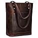 S-ZONE Women Vintage Genuine Leather Tote Bag Large Shoulder Purse Work Handbag