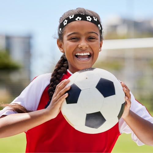 4Pcs Soccer Headbands Sport Headband for Boys and Girls Elastic Head Band Adjustable Football Hair Band Stretch Elastic Athletic Head Band Pack3