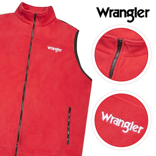 Wrangler Men's Big and Tall Polar Fleece Zip Up Sleeveless Vest2