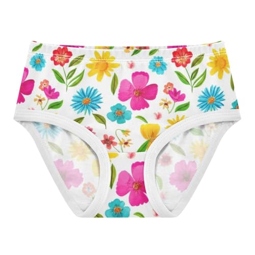 Spring Flowers Colors Pink Toddler Underwear Custom 2t Cotton Cute Panties Girl Print Underpants Briefs