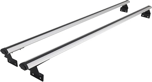 OMAC Portaequipajes para cama de maletero para Nissan Frontier 2005-2021, gris, 2 piezas antirrobo para viajes, kayak, canoa, surf, esquí,