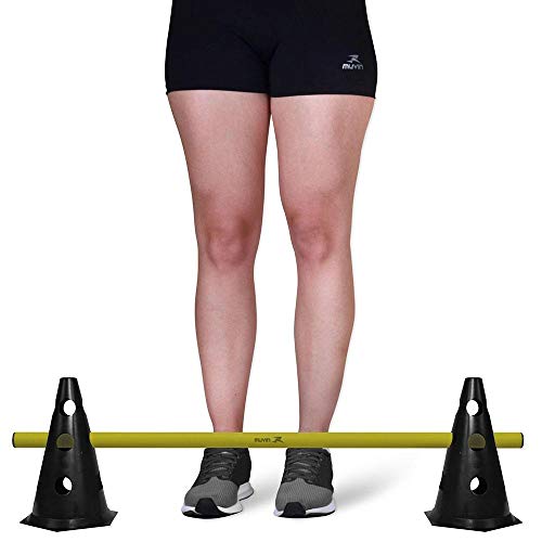 Kit Barreiras de Salto com Cone - 24cm - 6 unidades - Preto/amarelo - Muvin