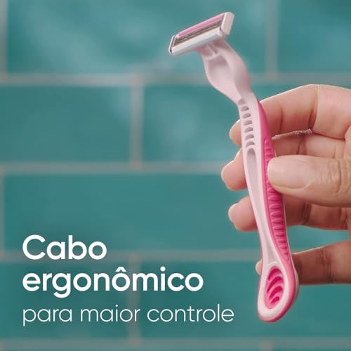 Gillette Venus Suave Aparelho de Depilação Feminina Descartável com 3 Lâminas e Fita Lubrificante co