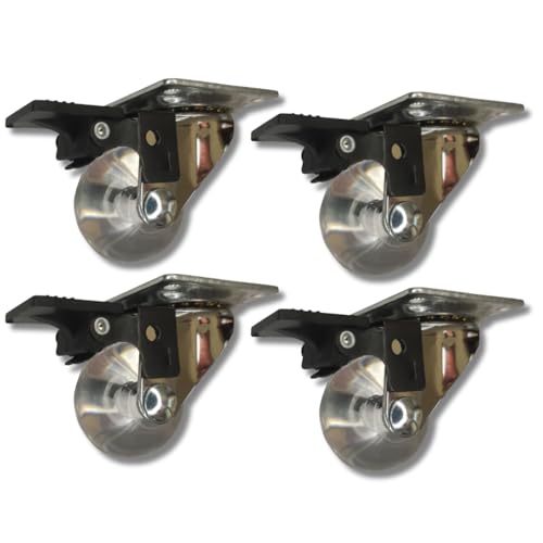 4 Rodízio 35mm Rodinha Giratória 35Kg Com Trava Freio Gel Silicone Anti Risco e Ruído Rodinhas Roda
