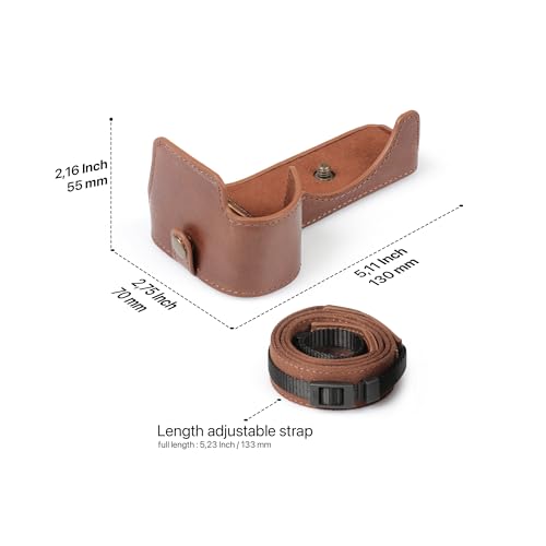 Demi-étui cuir véritable MegaGear pour Sony Alpha a6700 antichoc - 2
