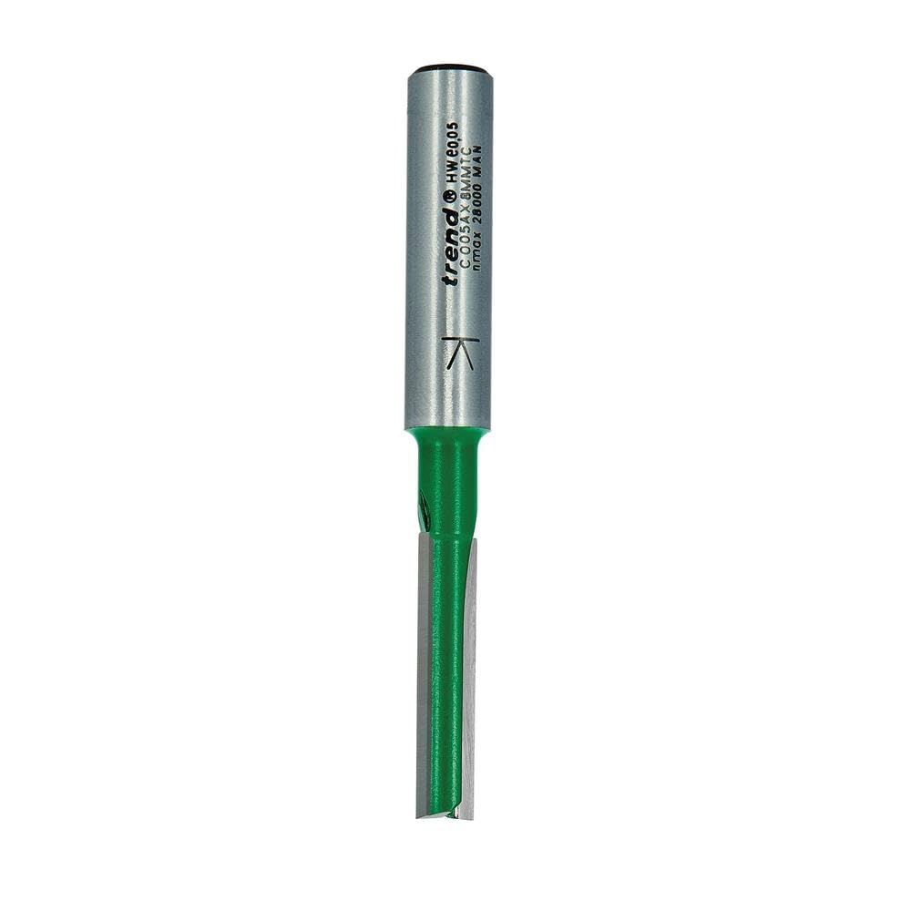 Trend Fresa de doble filo de 6 mm de diámetro x 25 mm de corte, apto para aplicaciones como grabado, ranurado, rebajado y mortajado poco profundo, C005AX8MMTC
