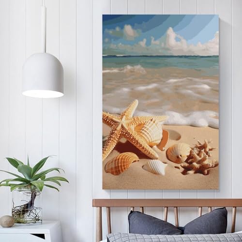 Impression sur toile haute définition étoile de mer et coquillages d'exception - 5
