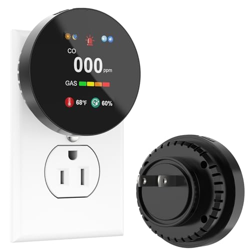 Combination Gas & Carbon Monoxide Detector Plug in, 4-in-1 Natura...
