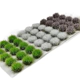 gdeplok 45 Pcs Static Grass Tufts for for Model Railway Scenery, Train Layouts, Diorama Bases, Wargaming and DIY Miniature Landscapes (Green, White, Light Brown)