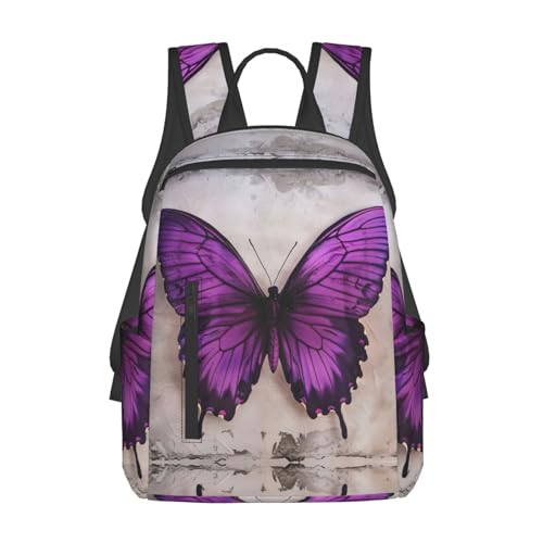 Sac à dos de randonnée pour voyage camping papillon violet