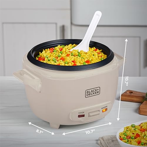 BLACK+DECKER 16-Cup Rice Cooker with Steaming Basket, Baked Stone by BLACK+DECKER - Used condition - Image 9