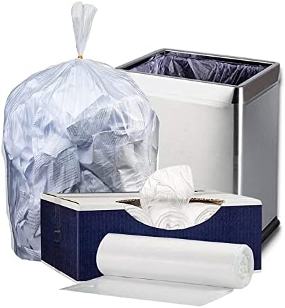 Plasticplace 4 Gallon Trash Bags, 6 Microns, Clear Garbage Can High Density Liners, 17"" x 18"" (2000 Count)