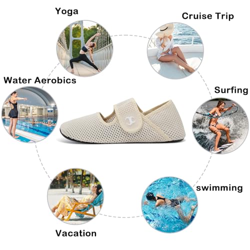 water shoes for women men barefoot beach swim aqua socks summer wide slides sandals quick dry pool river sea sock shoes