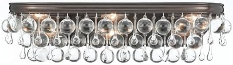 Crystorama Calypso 6 Light Crystal Teardrop Vibrant Bronze Bathroom Vanity